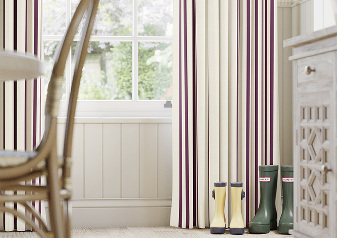 Winnies Stripe, Mulberry - Made to Measure Curtains - Image 5